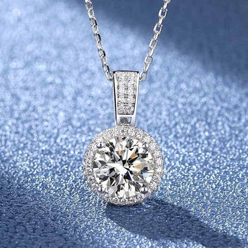Sensational Classic Round Cut 2CT 8MM High Quality Moissanite Diamonds Necklace - Luxury Jewellery - The Jewellery Supermarket
